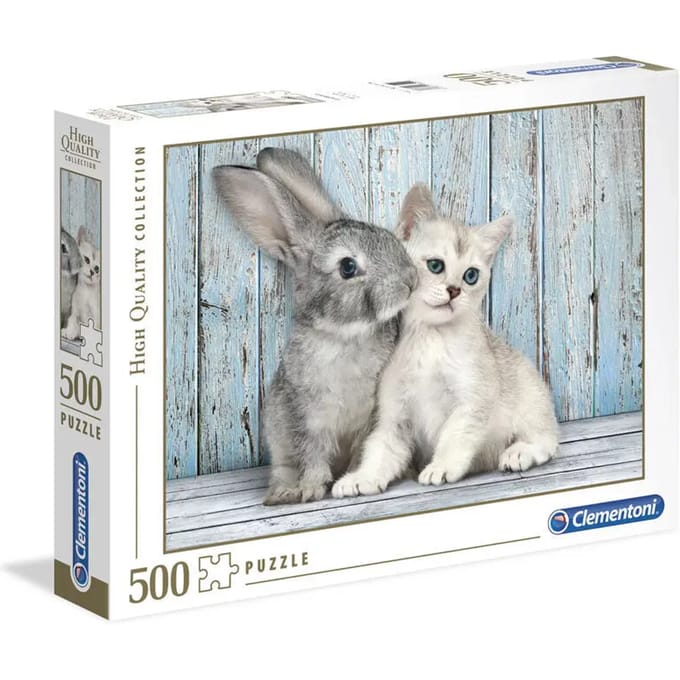 Clementoni - Puzzel - 500 stukjes - Kitten en konijn - High Quality Series
