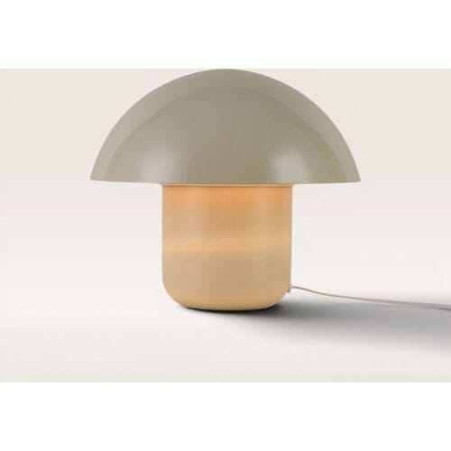 LUSENZ Javera - Mushroom lamp 25 cm - Dressoir lamp - Wit metaal - E14 fitting - Met aan/uit-schakelaar