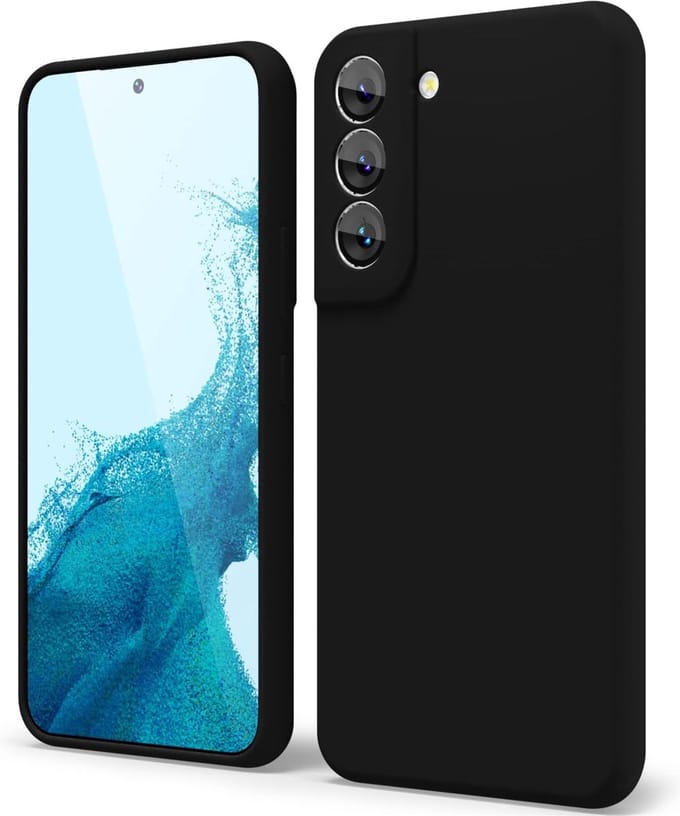 Liquid Solid Silicone Hoesje Geschikt voor: Samsung Galaxy S22 Plus - Zwart