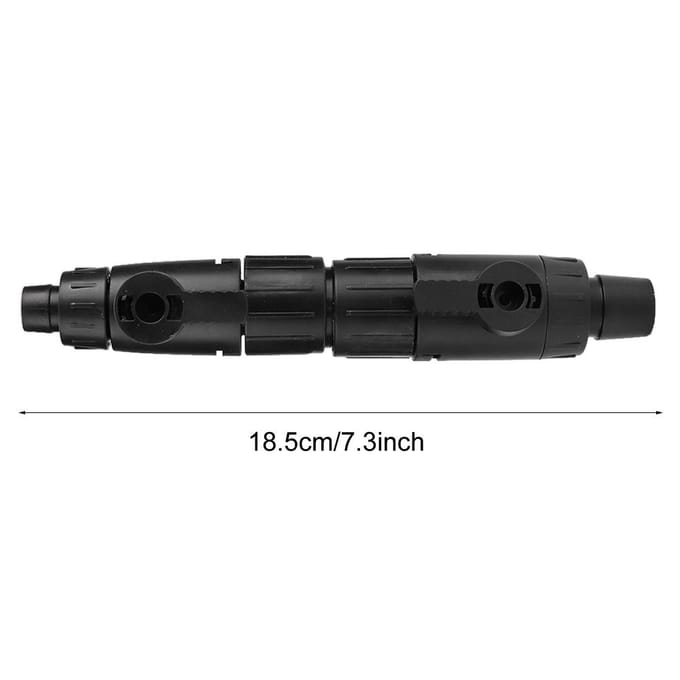 Visbak Aquarium Slangventiel Pijpventiel Snelkoppeling (12mm tot 16mm) black