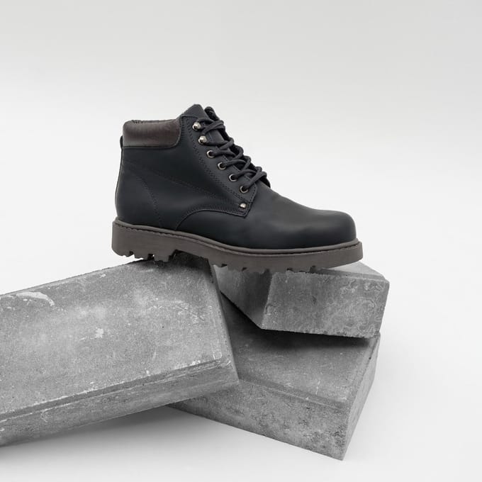 Nordland mach veterboots heren zwart gommato leer
