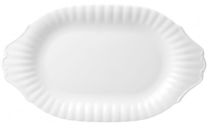 Porseleinen ovale sjaal 39 cm Iwona Wit - Chodzież