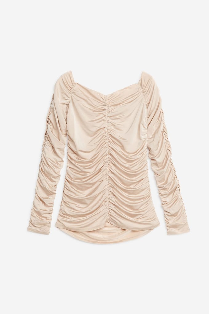 ARKET Nila Off Shoulder Top Beige Größe: M | Longsleeves Outlet | Damen | Braun
