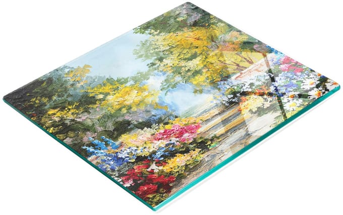 Summer Park Multifunctionele Decoratieve Glazen Keukenplank 60x52 cm