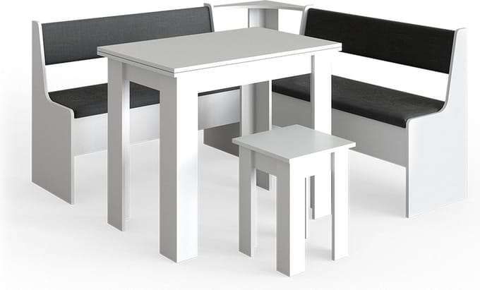 Vicco Roman Hoekbank set – 150 x 150 cm met tafel Wit