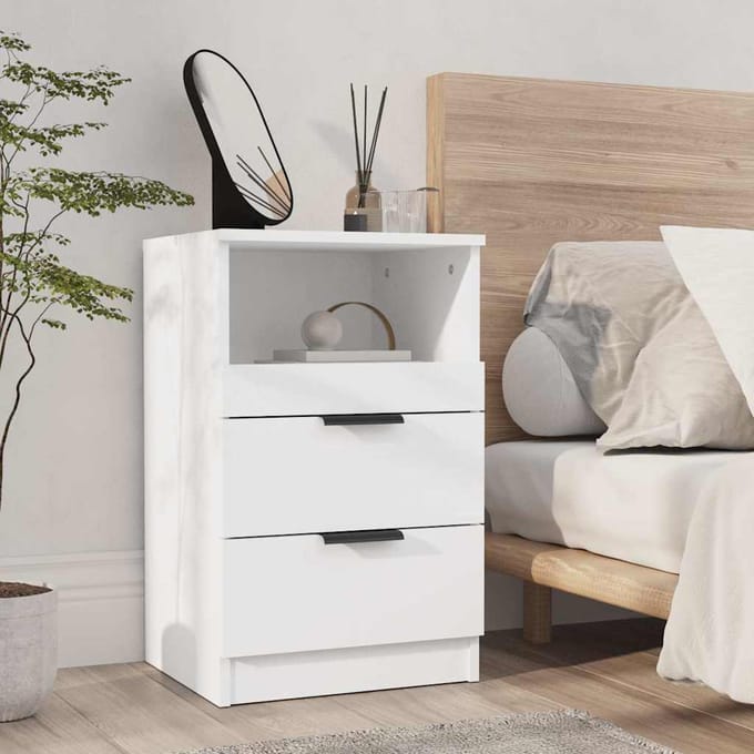 vidaXL - Nachtkastjes - Wit - Standard - Engineered - wood
