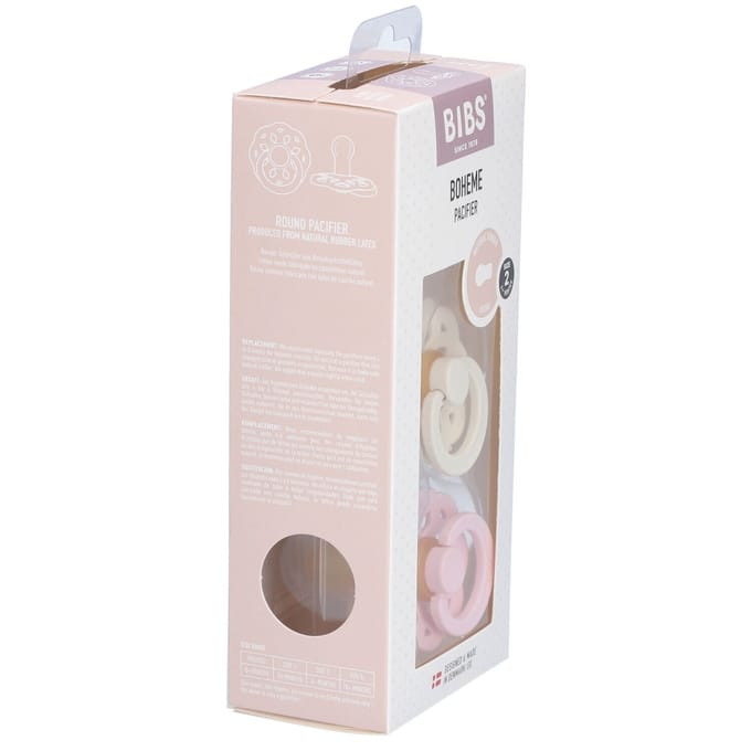 BIBS Boheme Fopspeen - 6-18 mnd - 2-pack - Rond - Ivory/Blossom