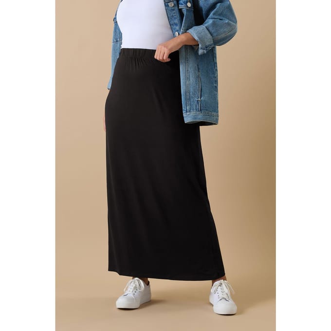 Yours Lange Kokerrok Met Stretch In Zwart Size 48