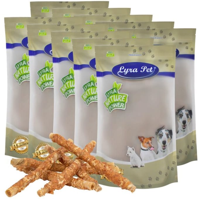 10 kg Lyra Pet® kauwrollen met kipfilet ca. 30-34 cm