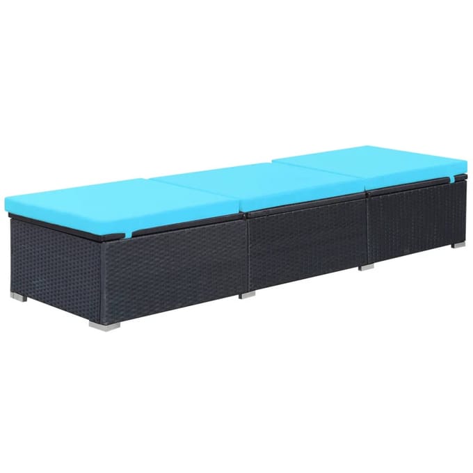vidaXL - Ligbed - met - kussen - poly - rattan - zwart