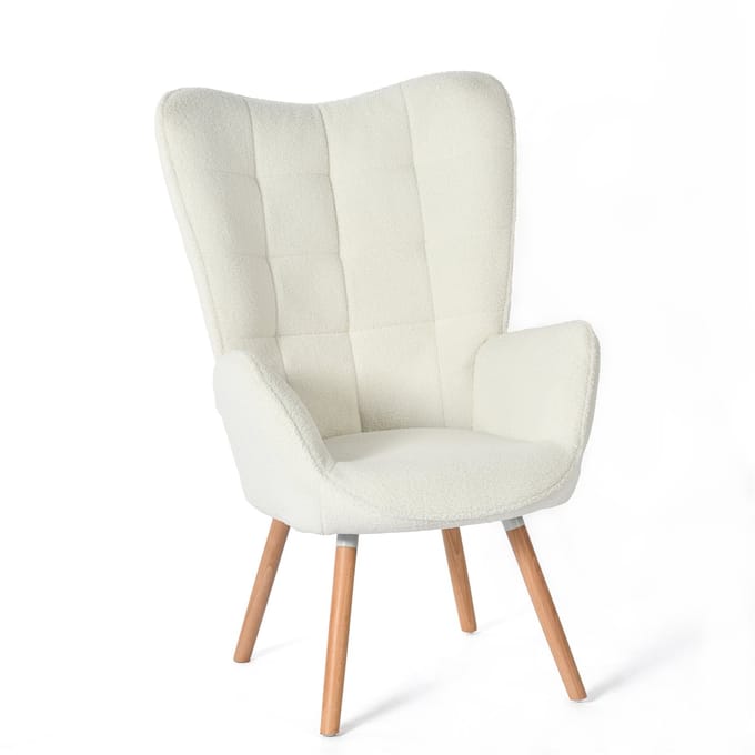 MEUBLES COSY Fauteuil - Scandinavische boucle stof - Witte