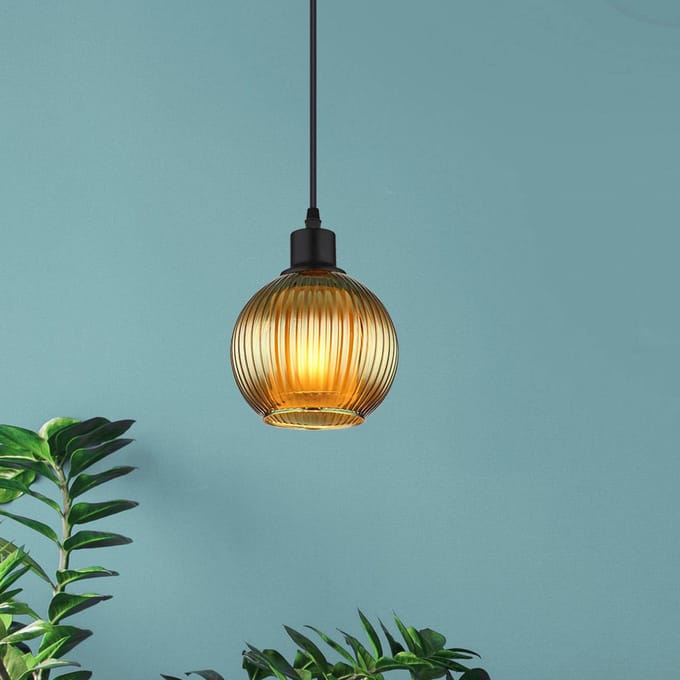 Globo Hanglamp Zumba, groen, Ø 15 cm, glas