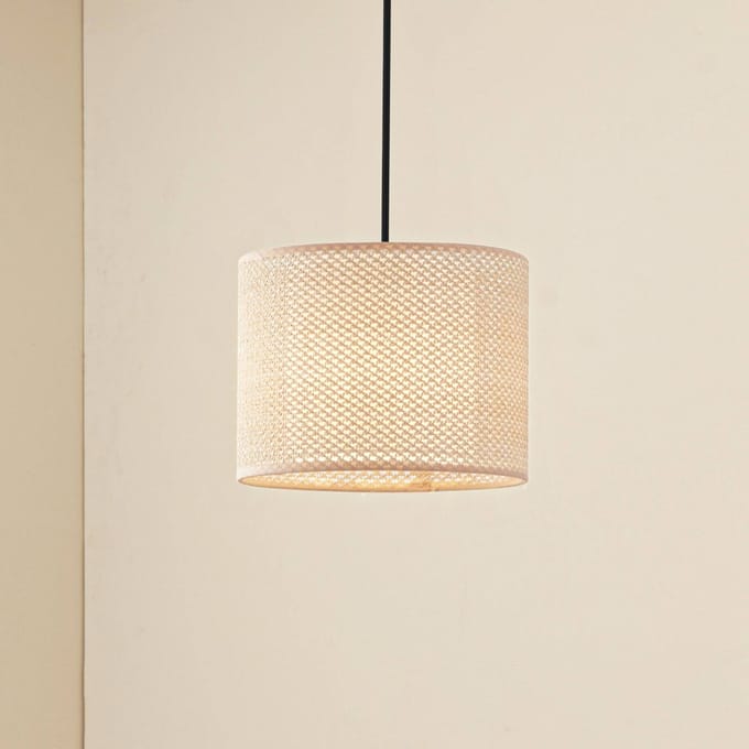 Lindby - hanglamp - 1licht - PVC, textiel, kunststof - H: 20 cm - E27 - beige