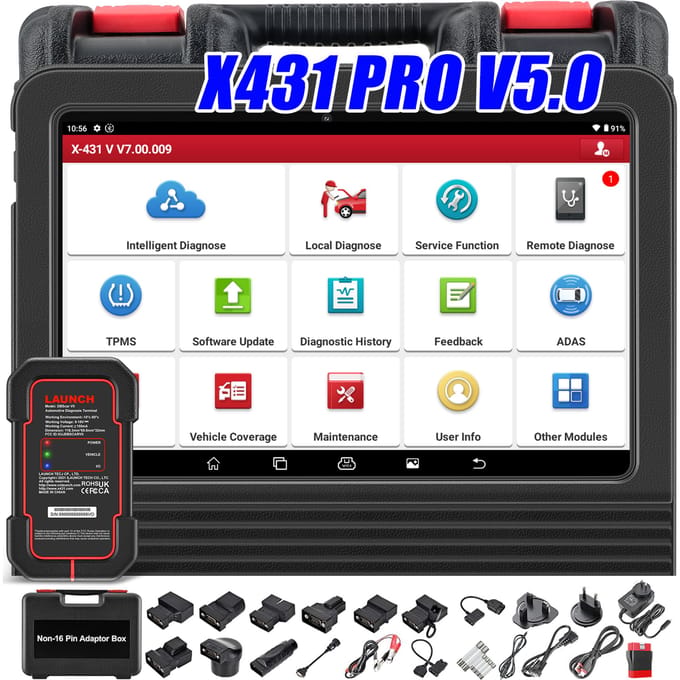 LAUNCH X431 Pro V5.0 OBD2 Diagnostische Scanner Tools Bluetooth Bidirectionele OBD2 Scan Tool met CAN FD & DOIP 38+ Reset AutoVin 2 jaar gratis update