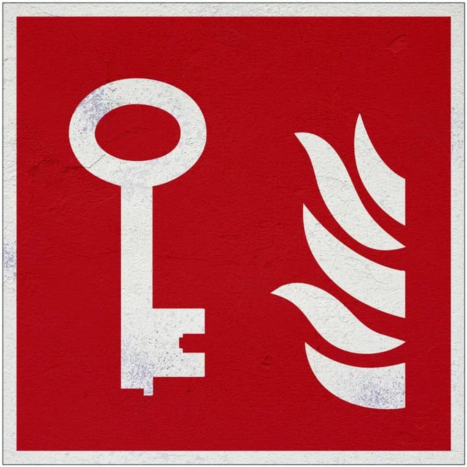 Noodsleutel bord | Forex Re materiaal | 30 x 30 cm