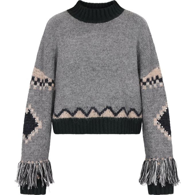 IZIA Jumper Dames Grijs Veelkleurig