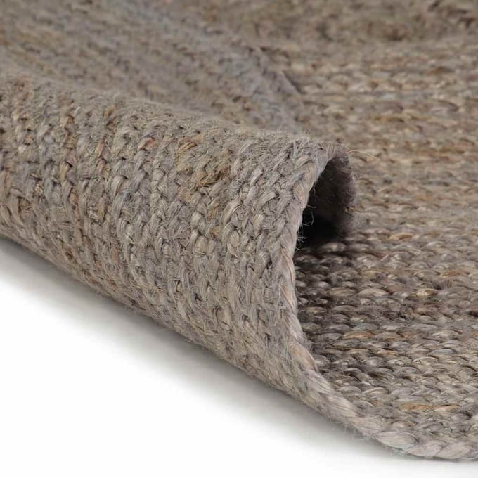 vidaXL - Vloerkleed - handgemaakt - rond - 180 - cm - jute - grijs