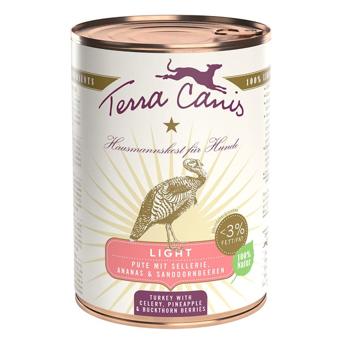 Terra Canis Light 6 x 400 g - Kalkoen met Selderij, Ananas & Duindoornbessen