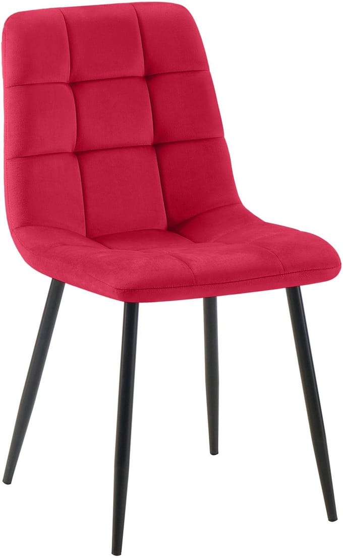 CLP Tilde Eetkamerstoel - Zonder armleuning - Industrieel - Fluweel/rood