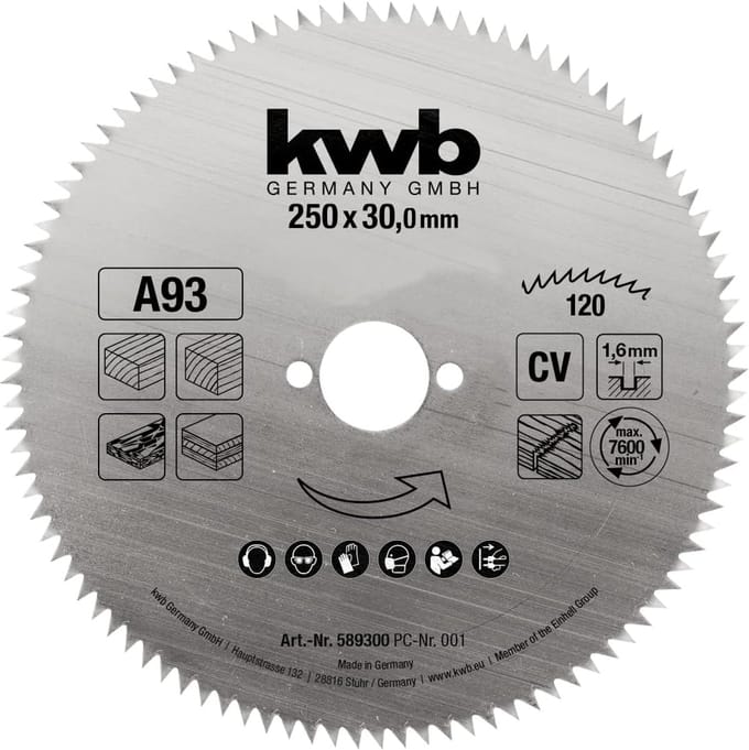 kwb 589300 Cirkelzaagblad 250 x 30 mm 1 stuk(s)