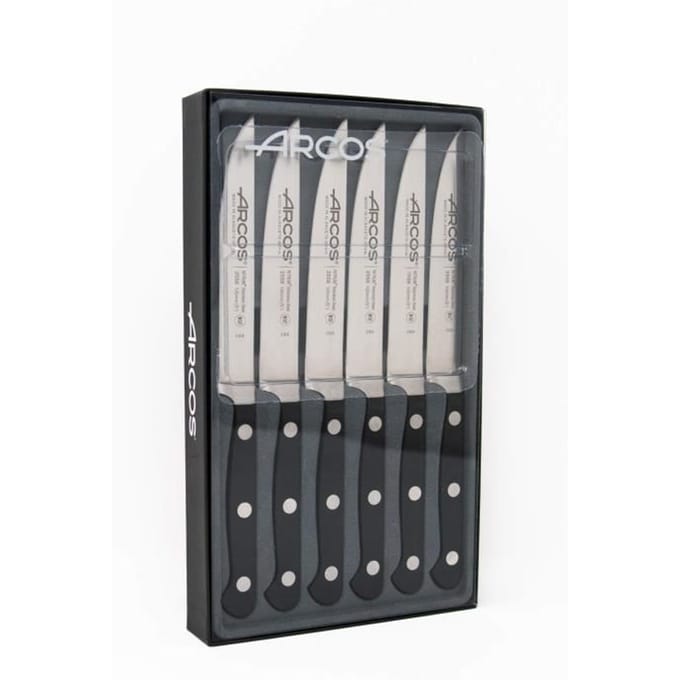 Arcos Séries Clasica - Jeu de Couteaux 6 pièces (6 Couteux à Steak) - Lame Acier Inoxydable Forgé Nitrum 120 mm - Manche