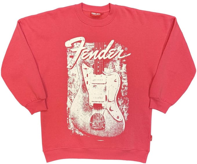 Fender - Distressed Guitar Sweater/trui - S - Roze