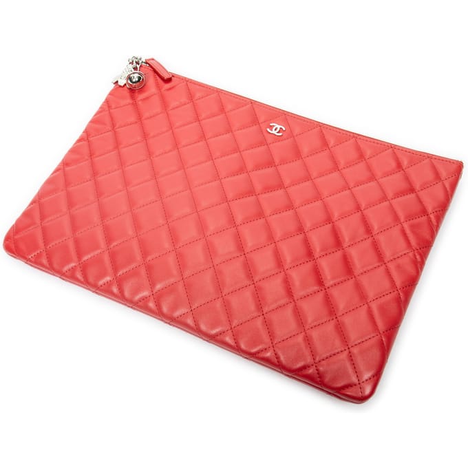 Large Charm O-Case Zip  Clutch