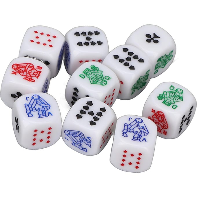 20 Pièces Dés à 6 Faces Dés de Jeu Standard Dés Imperméables à Coins Arrondis pour Jeux de Société Blanc blanc