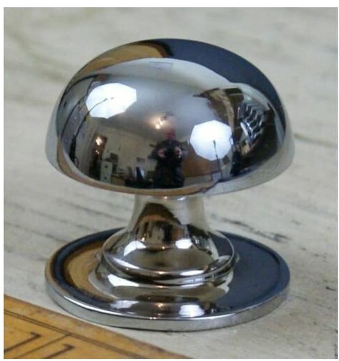 Mushroom Solid Brass Cabinet Knob Polished Chrome 32mm by Ironmongery World