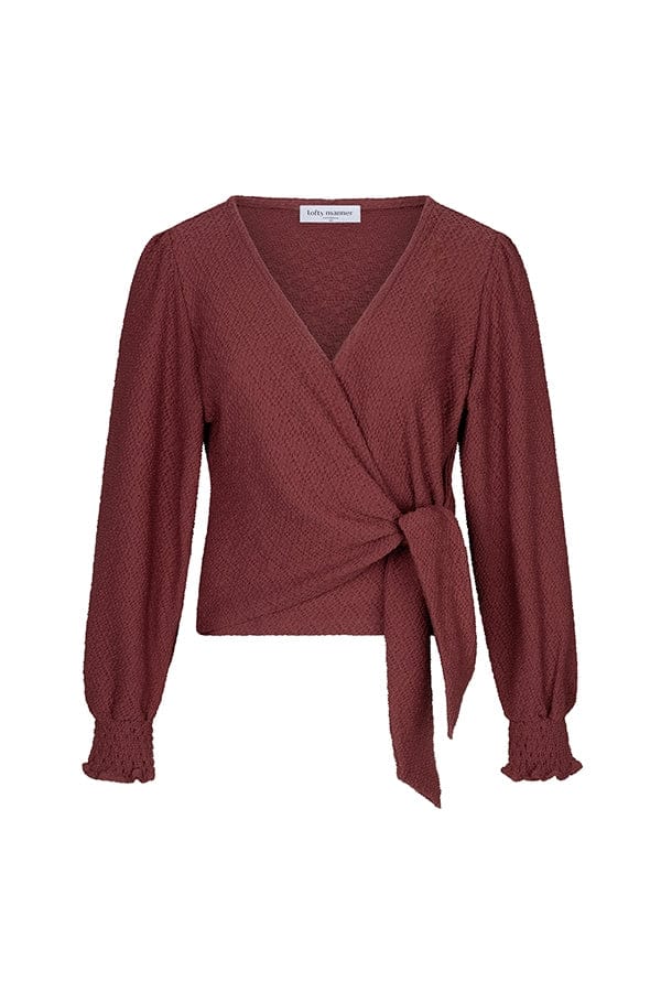 Lofty Manner Top Top Isa Structured Wrap Ri06 1 Brick Red Dames Maat - XS