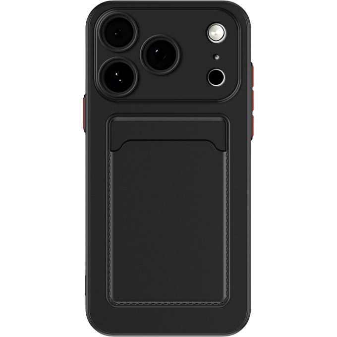 CaseBody Apple iPhone 17 Pro / 18 Pro Telefoonhoesje met Kaarthouder Zwart