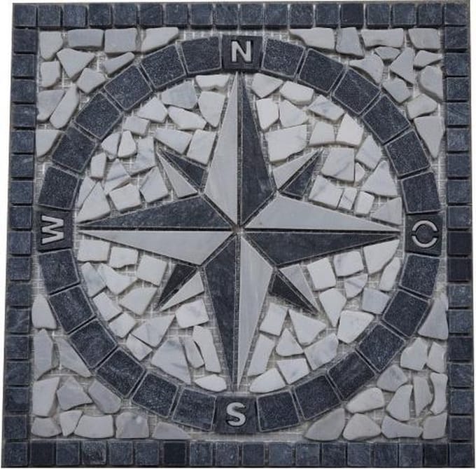 Mozaiek tegel 025 medallion windroos 30 x 30
