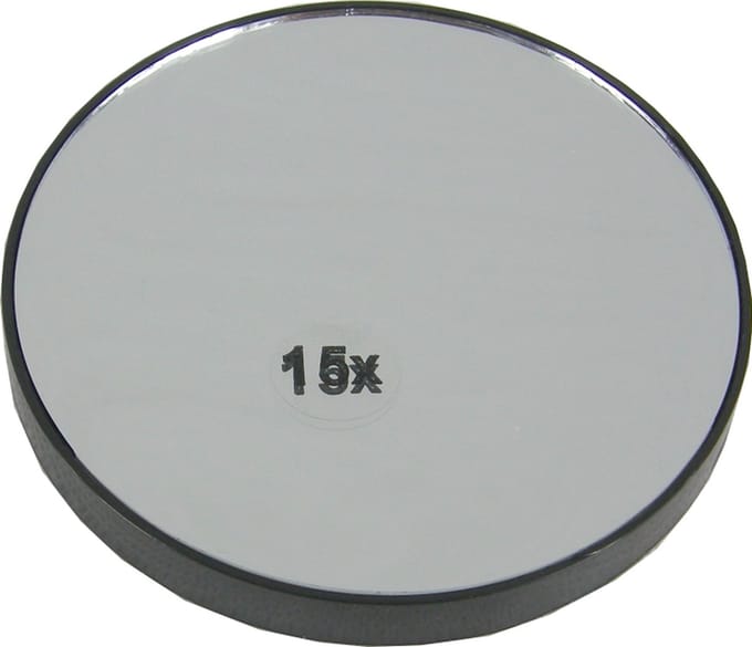 Vergrootspiegel 15x met zuignappen - Ø9cm