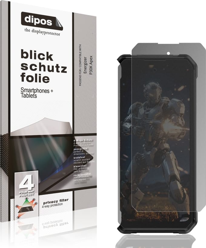 dipos – Matte Privacy Screenprotector geschikt voor Energizer P30K Apex | Anti-Spy Beschermfolie