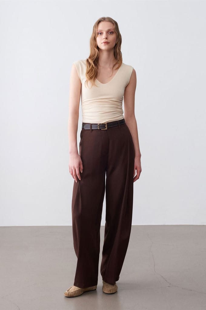 Plissé Wijde Pantalon