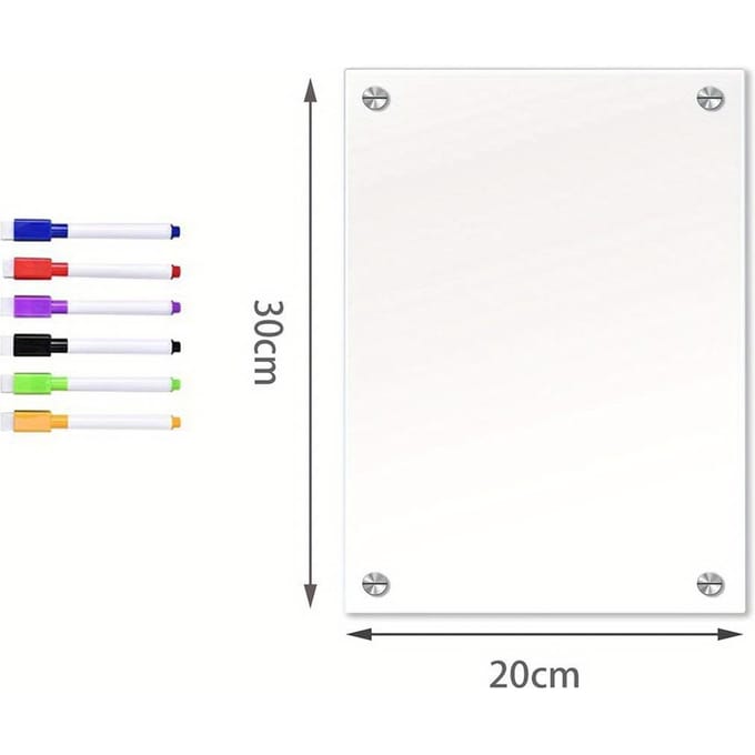 Magnetisch Transparant Acryl Weekplan Memobord Krasbaar Magnetisch Koelkaststicker S white