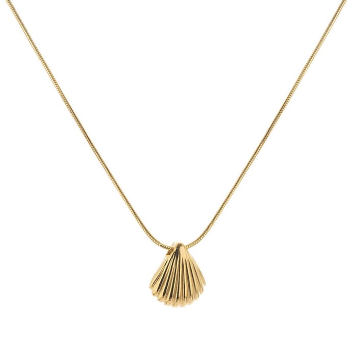 WeLoveSilver - chirurgisch stalen ketting - goudkleurig schelphanger - 6 cm