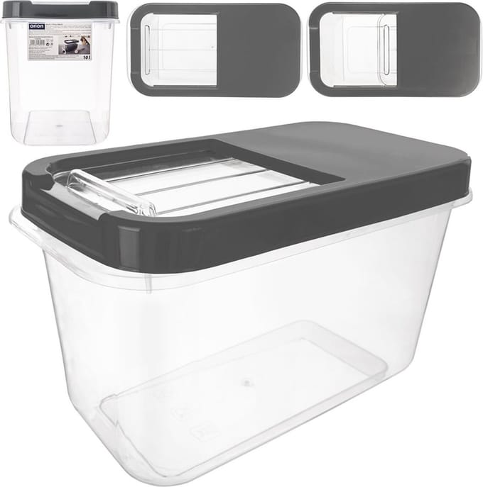 Opbergbox voor Wascapsules, Waspoeder en Voeder Grijs 10 l - Opbergdoos - Opslag Container
