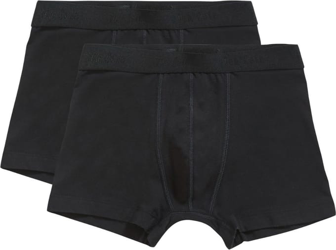 Ten Cate Basics organic cotton stretch shorts zwart 2 pack voor Jongens | Maat 170/176