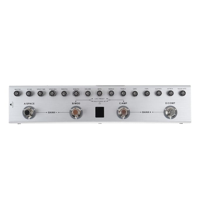 Multi-effecten Basgitaarpedaal Digitaal Oplaadbare Elektrische Gitaar Effector 36 Klanken 9 Versterkers 8 IR white