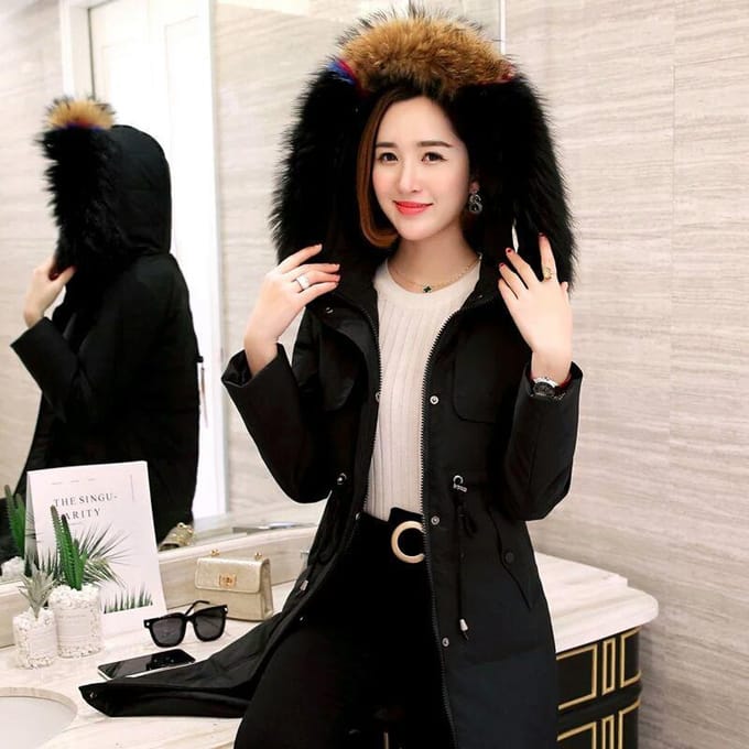 Winterjas Dames Parka Jas Dons Lang Groot Vrouwelijk Warm Capuchon Dameskleding Bovenkleding Overjas M white