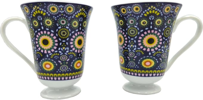 Bogucice Folk Mokkenset - 2 stuks, 380 ml, porselein