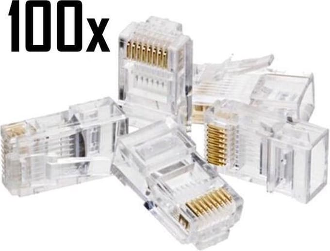 RJ45 CAT6 UTP Connector - LAN Kabel Aansluiting Stekker voor Internet / Netwerk kabel - 100 Stuks