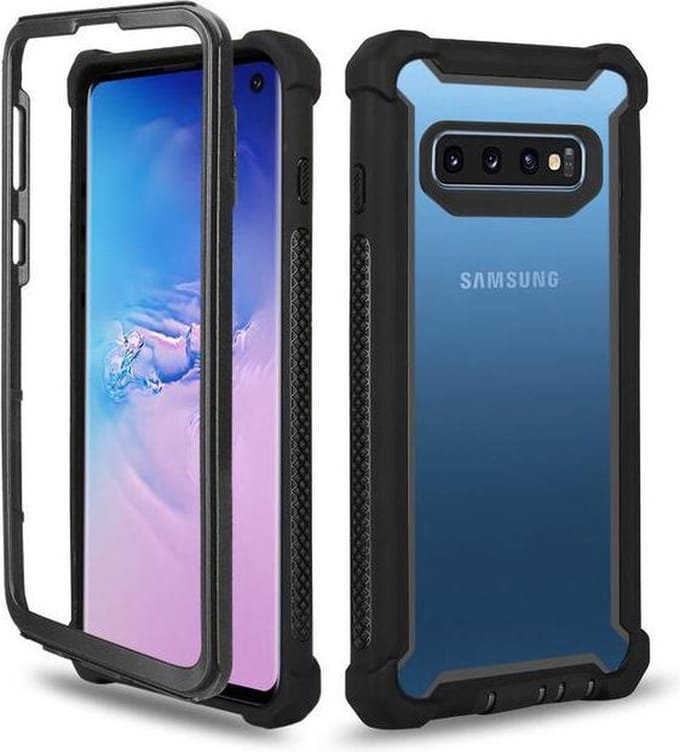 Pearlycase Robuuste Shockproof hoesje Zwart Geschikt voor Samsung Galaxy S10