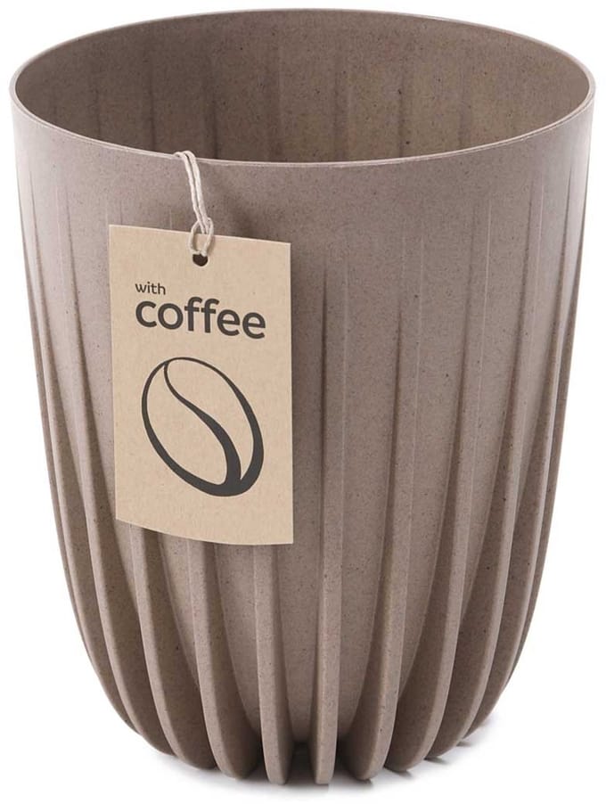 HowHomely Stripped Eco Coffee - Bloempot - UV-bestendig - Mat Koffie Latte