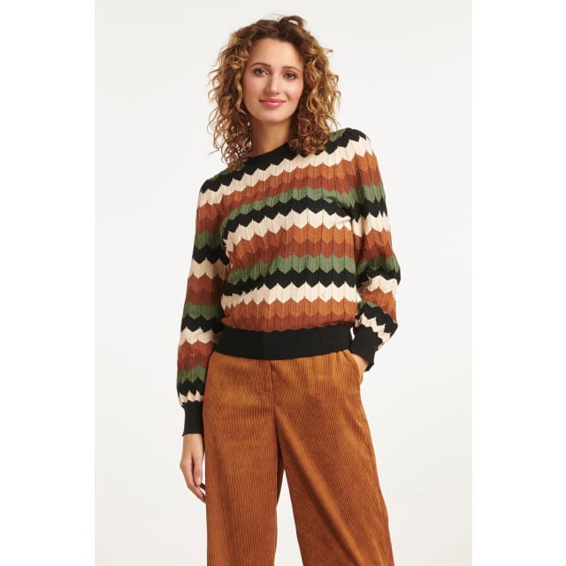 Smashed Lemon 23595 retro grafische gebreide top |