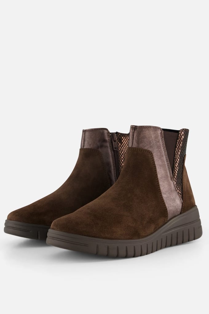 Feyn Enkellaarsjes bruin Suede - Maat 37