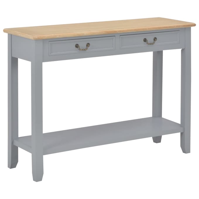 vidaXL - Wandtafel - 110x35x80 - cm - hout - grijs