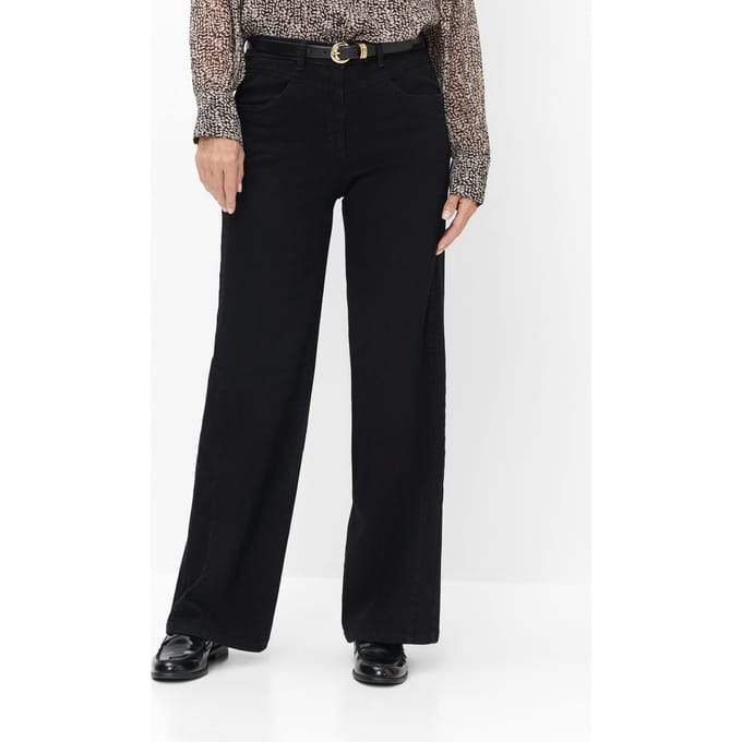 Raphaela by Brax Dames Jeans  Style LAURA FLARED BLACK, denim zwart, maat 46
