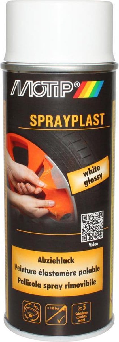 motip sprayplast 396533 wit glanzende afpelbare elastomeer spuitbus voor motoren